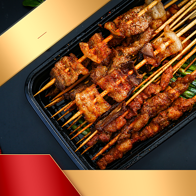 夜宵美食烤串烧烤烤肉饿了么主图背景