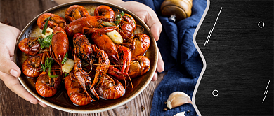 黑色木纹麻辣龙虾震撼来袭公众号首图背景