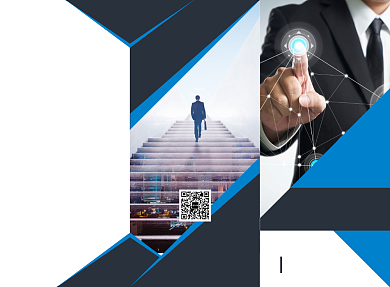 蓝色现代大气互联网科技三折页模板背景