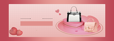 红色调立夏女士包促销banner背景