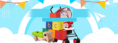 儿童节海报banner模板背景