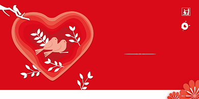 浪漫日子红色剪纸风婚庆展板背景