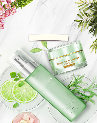 夏季时尚美妆护肤活动海报背景