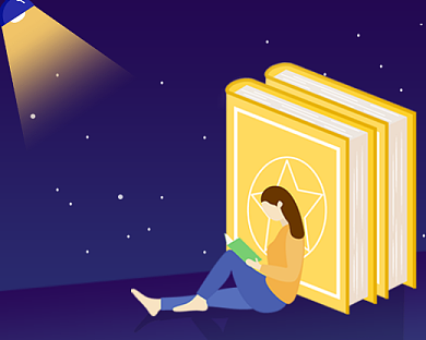 睡前读物扁平卡通小程序封面背景