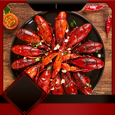饿了么口碑推荐小龙虾主图背景
