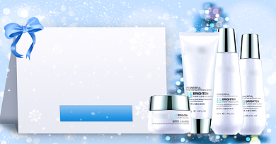 夏季浅蓝色雪景保湿化妆品钻展背景