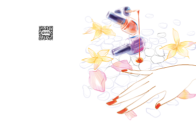 卡通美甲名片模板背景