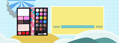 小清新化妆品五一促销banner背景