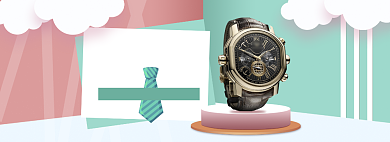 清新简约父亲节手表促销banner背景