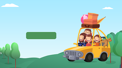 端午出游旅行卡通插画手机横图背景