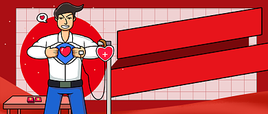 世界献血者日红色卡通新媒体配图背景