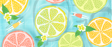 创意清新夏至游泳主题首图背景