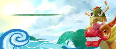 端午飘香赛龙舟公众号首图背景