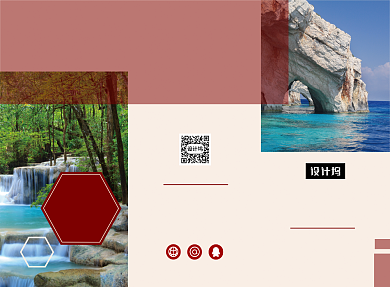 时尚旅游度假景点指南三折页模板背景