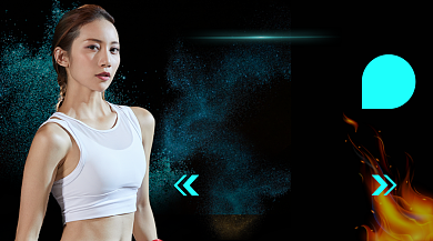 健身运动促销黑色大气手机横图背景