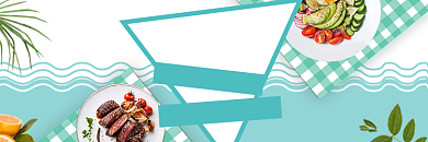 饿了么午餐大促牛排沙拉狂欢背景