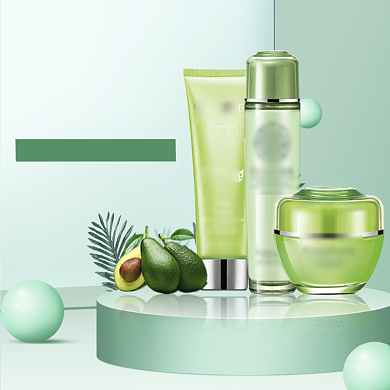 清新化妆品五一大促直通车背景