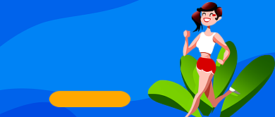 夏日减肥小妙招蓝色卡通新媒体配图背景