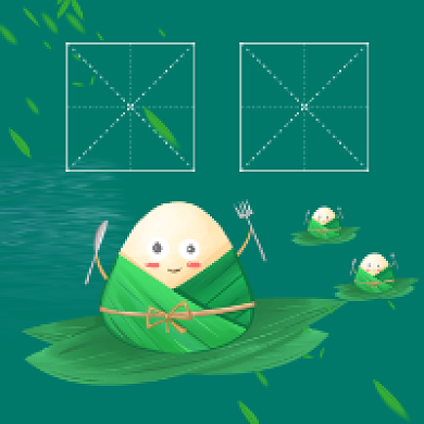 端午佳节绿色插画公众号次图背景