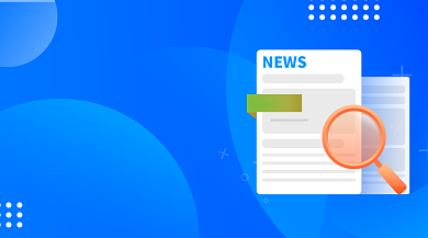 互联网新闻资讯蓝色插画手机横图背景