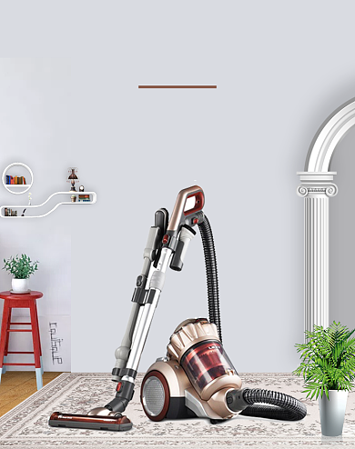 时尚家居吸尘器促销活动海报背景