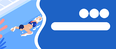 蓝色插画游泳培训班夏季招生公众号首图背景