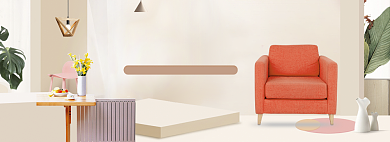 简约五一家具沙发促销banner背景