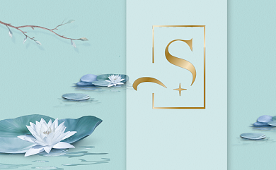 绿色小清新名片模板背景