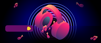 渐变抽象霓虹新歌速递公众号首图背景