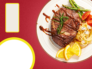 超大牛排西餐美团主图背景