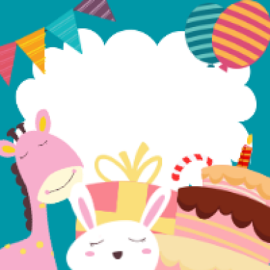 生日快乐卡通可爱插画公众号次图背景