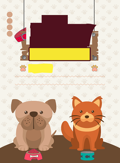 黄色卡通宠物狗粮海报背景