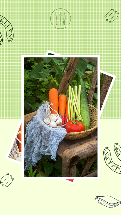 简约清新风拼图日签海报背景