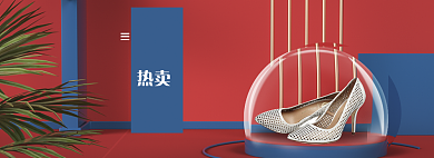 简约女鞋立夏优惠促销banner背景