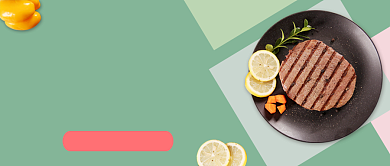 绿色清新美食拼团促销公众号首图背景