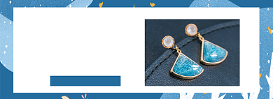 夏季配饰耳环情人节七夕促销banner背景