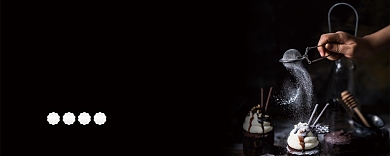 黑色简约时尚大气蛋糕定制优惠券背景