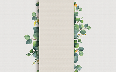 绿色植物简约名片背景