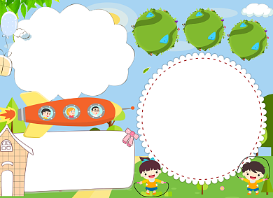 手绘卡通环境日电子小报背景