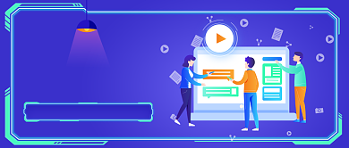 扁平手绘插画互联网招聘公众号首图背景