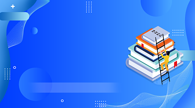 备考高考辅导课程蓝色插画手机横图背景