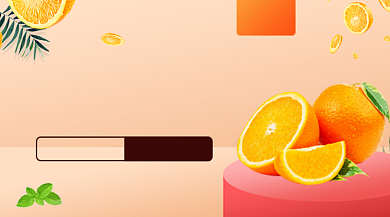新鲜水果促销橙色清新手机横图背景