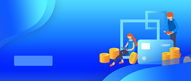 蓝色卡通财务自由理财新媒体配图背景