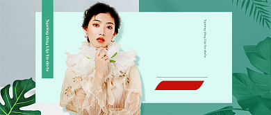 春意盎然服装促销新媒体配图背景