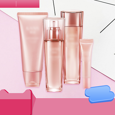 粉色清新五一化妆品促销直通车背景