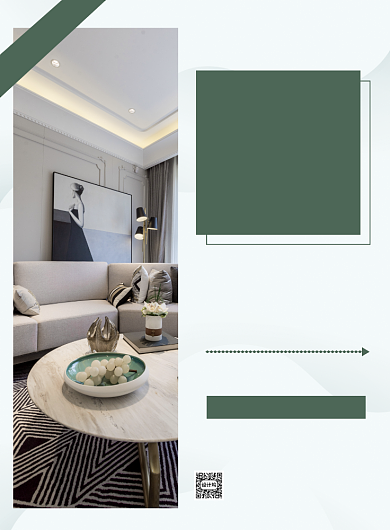 简约时尚中式装修样板间展销宣传海报背景