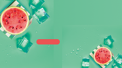 西瓜水果促销绿色清新手机横图背景