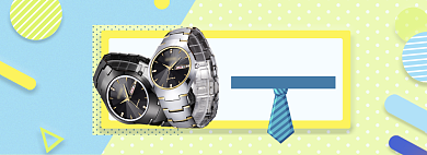 清新父亲节潮流手表促销banner背景