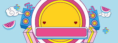 孟菲斯风格亲子节海报banner模板背景