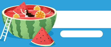 蓝色立夏饮品特价促销公众号首图背景